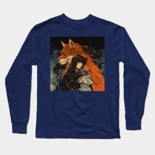 Woman and Fox Yokai Long Sleeve T-Shirt